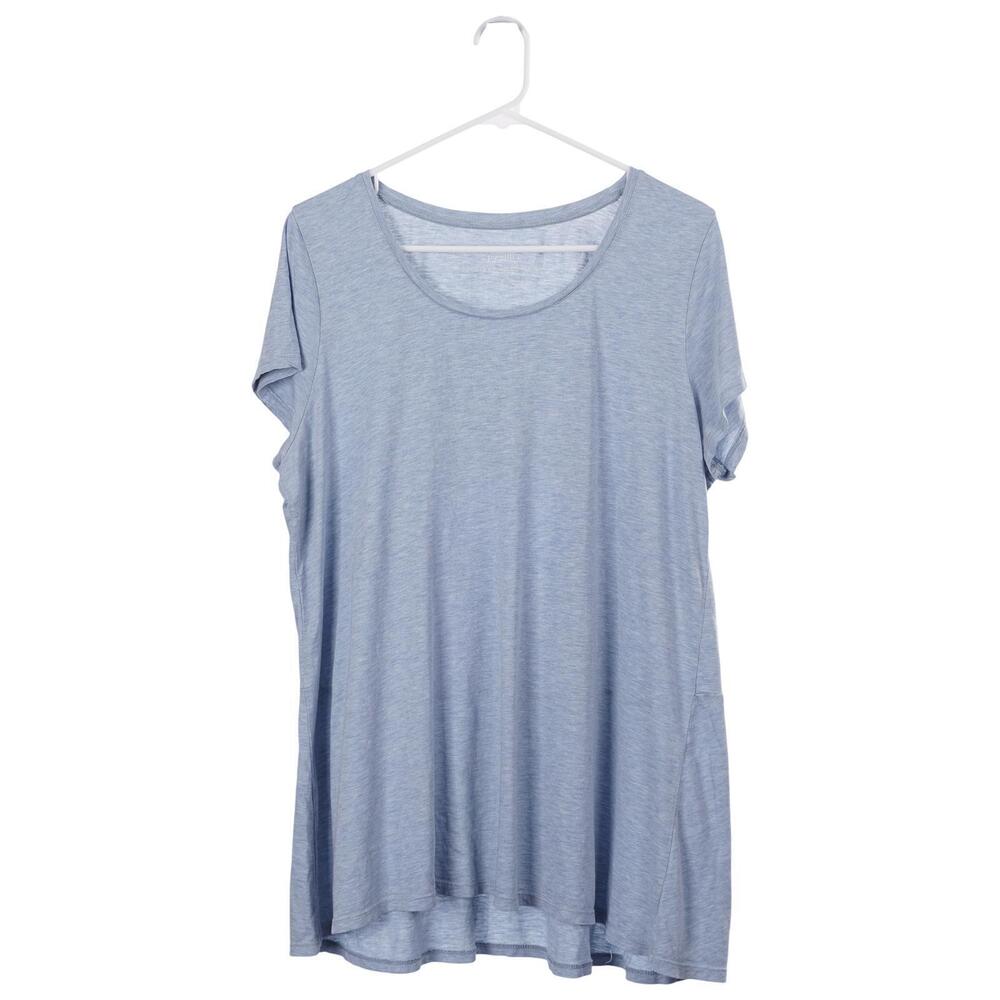J. Jill Elliptical Tee Top L Blue Pima Cotton Scoop Neck Short Sleeve Pure Jill